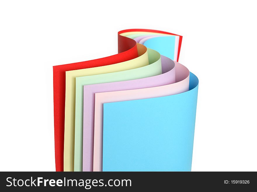 Set of motley paper sheets isolated on white background with clipping path. Set of motley paper sheets isolated on white background with clipping path