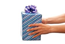 Blue Gift Box Stock Photo Blue Gift Box Stock Photo