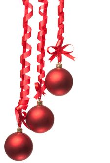 Christmas Balls With Ribbons And Bow Royalty Free Stock Image Christmas Balls With Ribbons And Bow Royalty Free Stock Image