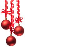 Christmas Balls With Ribbons And Bow Royalty Free Stock Images Christmas Balls With Ribbons And Bow Royalty Free Stock Images