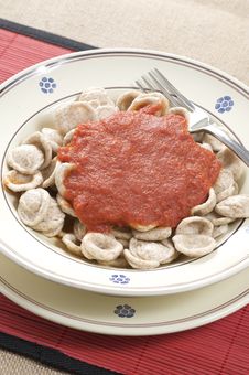 Orecchiette Pasta With Tomato Sauce Royalty Free Stock Image Orecchiette Pasta With Tomato Sauce Royalty Free Stock Image