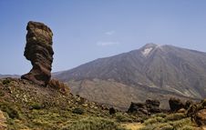 Rock Tree And View On Teide, Tenerife, Spain. Stock Image Rock Tree And View On Teide, Tenerife, Spain. Stock Image