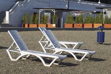 Plastic Deck-chairs Stock Photo Plastic Deck-chairs Stock Photo