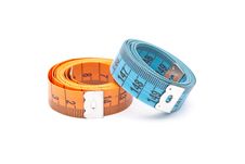 Curled Measuring Tapes Royalty Free Stock Photography