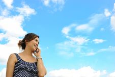 Asia Woman Is Talking A Telephone Stock Photo Asia Woman Is Talking A Telephone Stock Photo