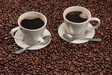 Two Cups Of Coffee Royalty Free Stock Photo