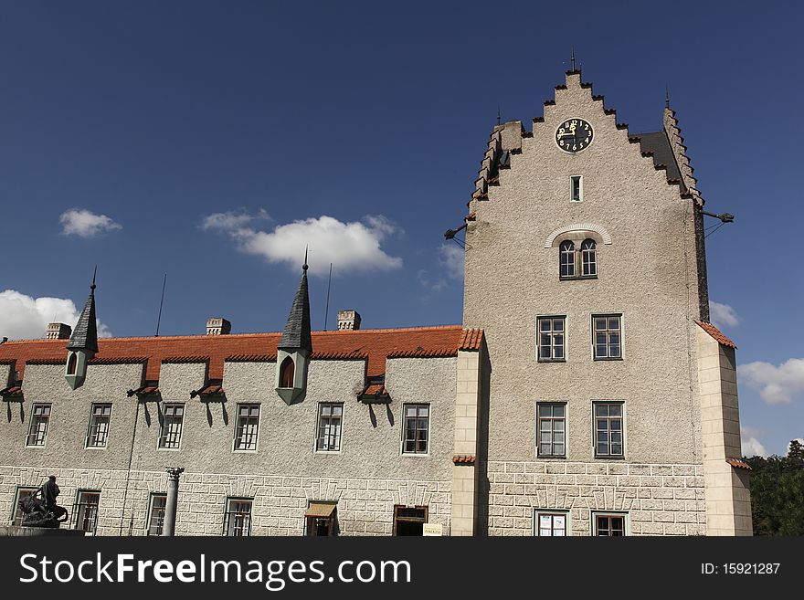 The facade of chateau Zleby, Czech Republic.