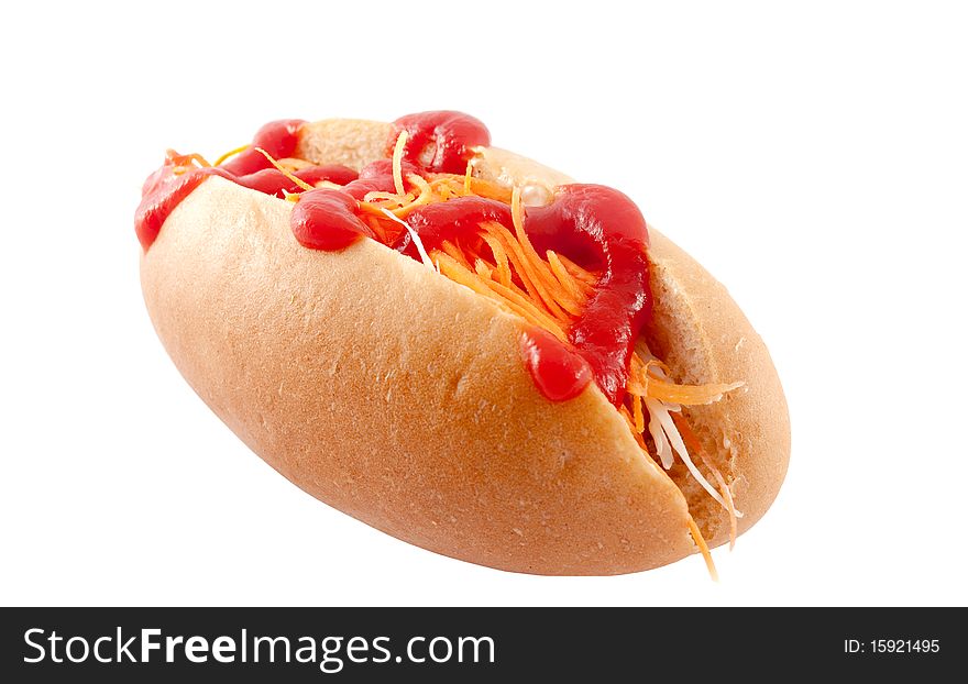 Hot dog on a white background