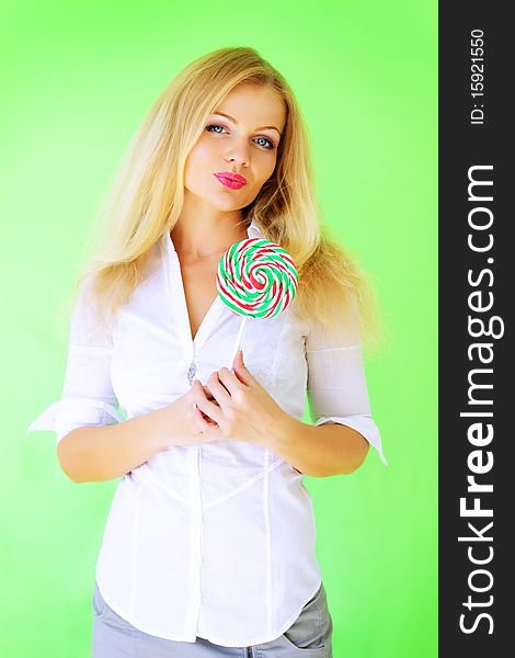 Girl Holding Lollipop