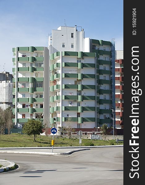 Some residential building in the border of the city