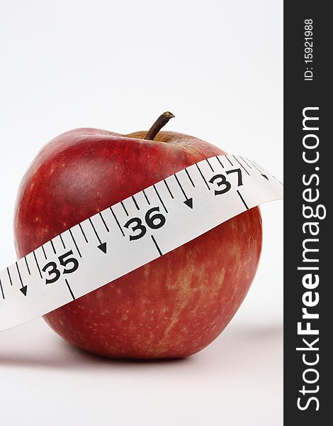 Closeup Of An Apple With 36 Measurement