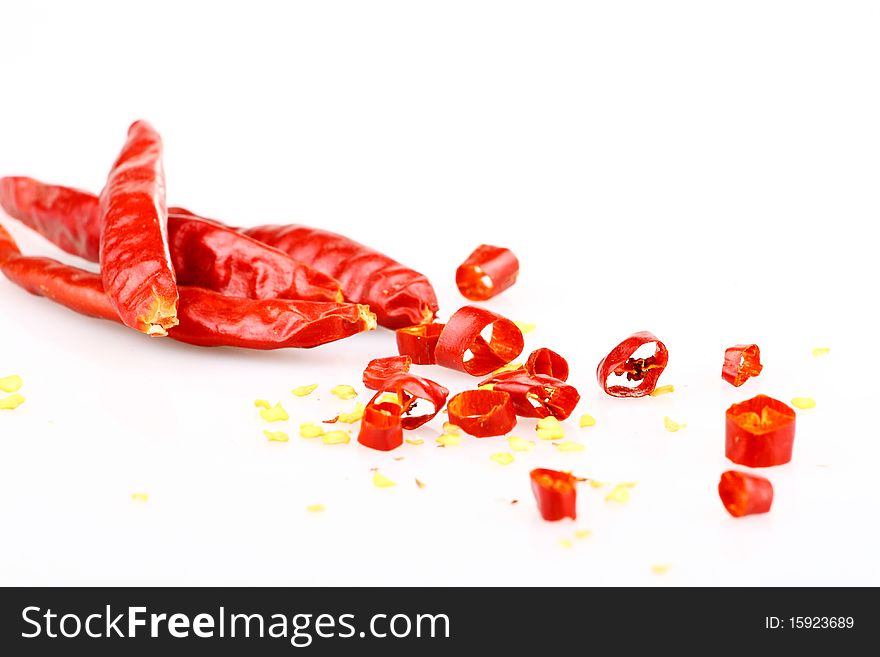 Red chilly pepper on White Background