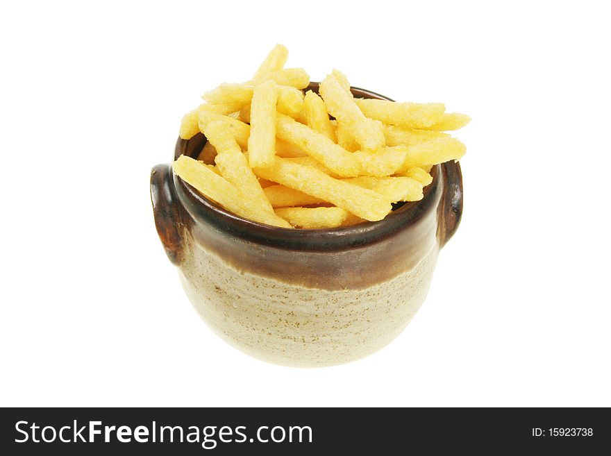 Crunchy Potato Sticks In A Bowl