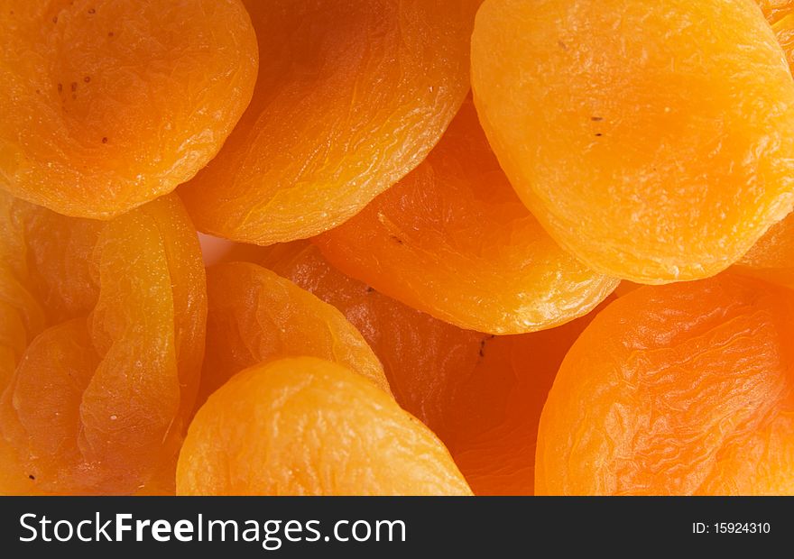 Closeup picture of dried apricots