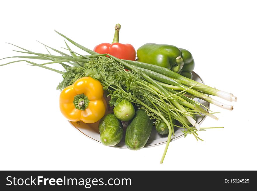 Fresh vegetables isolated over white