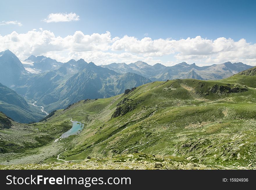 High mountain in Caucasus Arhiz