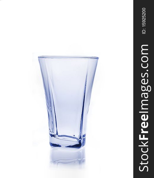 Studio photo of empty glass isolated on white background