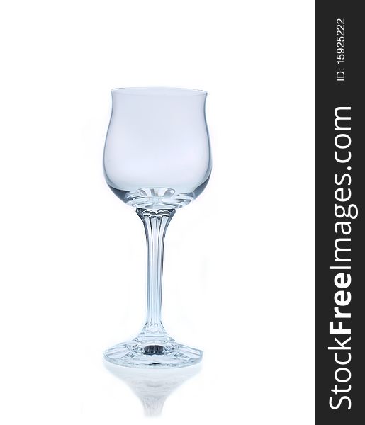 Studio photo of empty glass isolated on white background