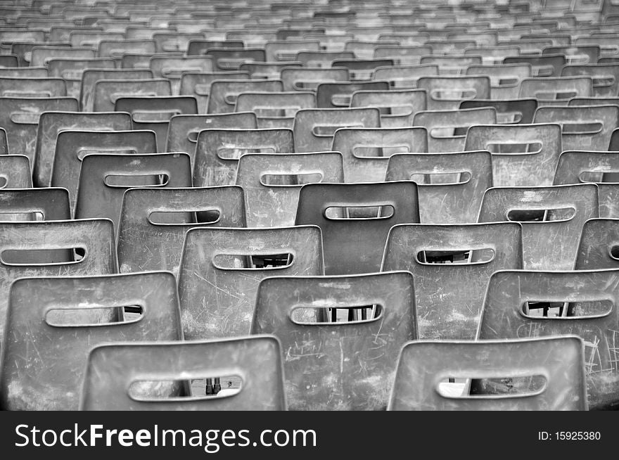 Plastic chairs in front of Sct. Peters Church in Rome, before easter.