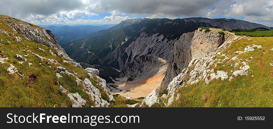 View at alpine mountain peaks - Raxalpe - Austria