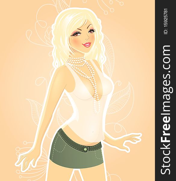 Vector illustration of Girl silhouette