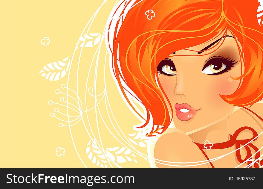 Vector illustration of Girl silhouette