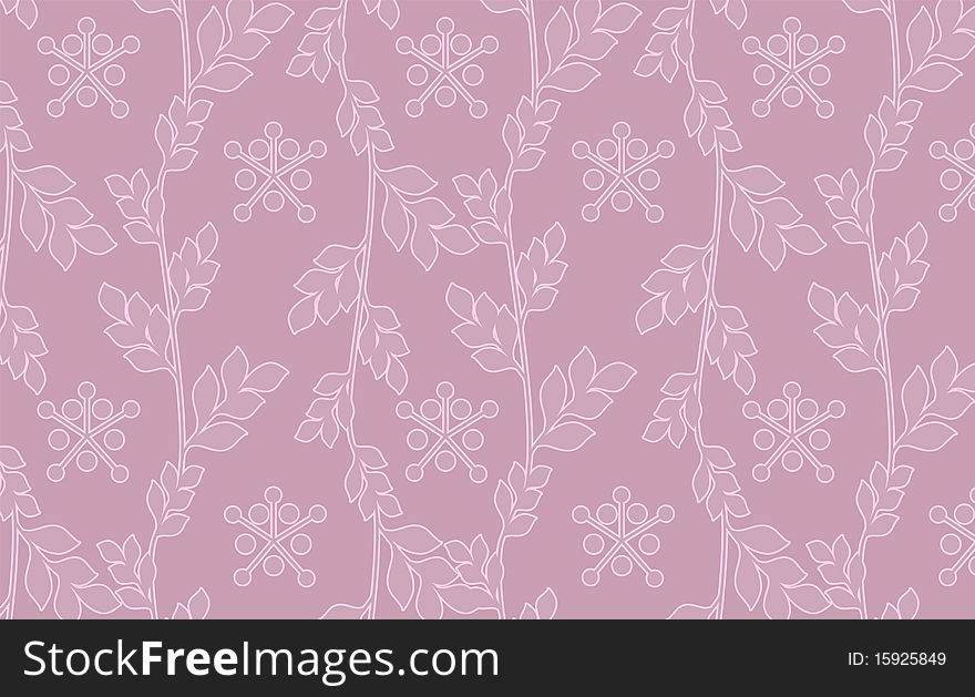 Floral pattern pink,  illustration