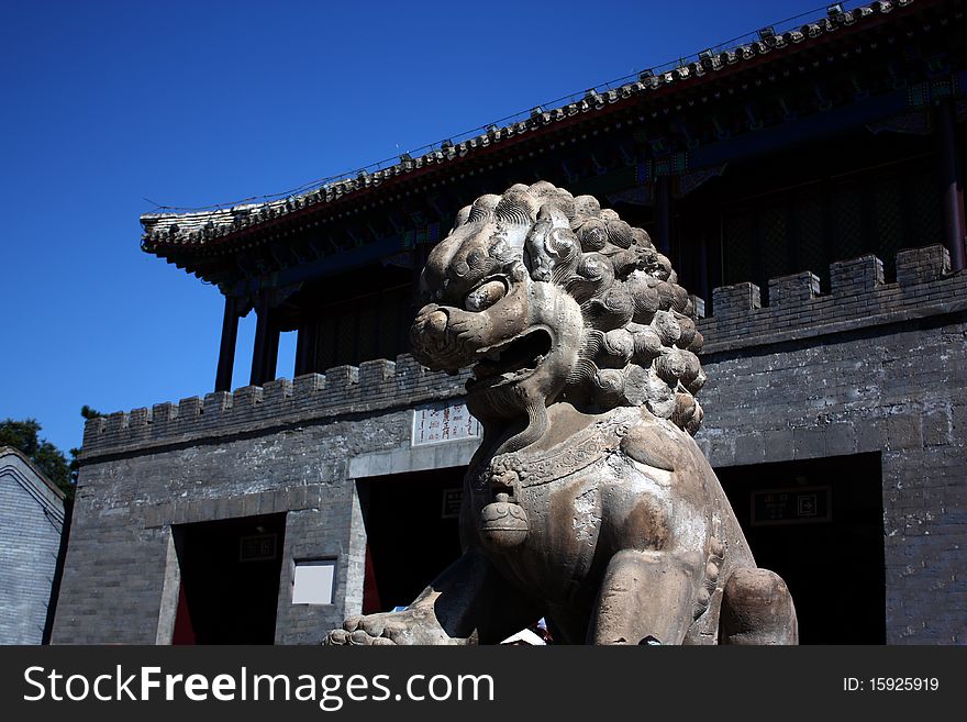 Stone lions, Chinese classical sculpture.