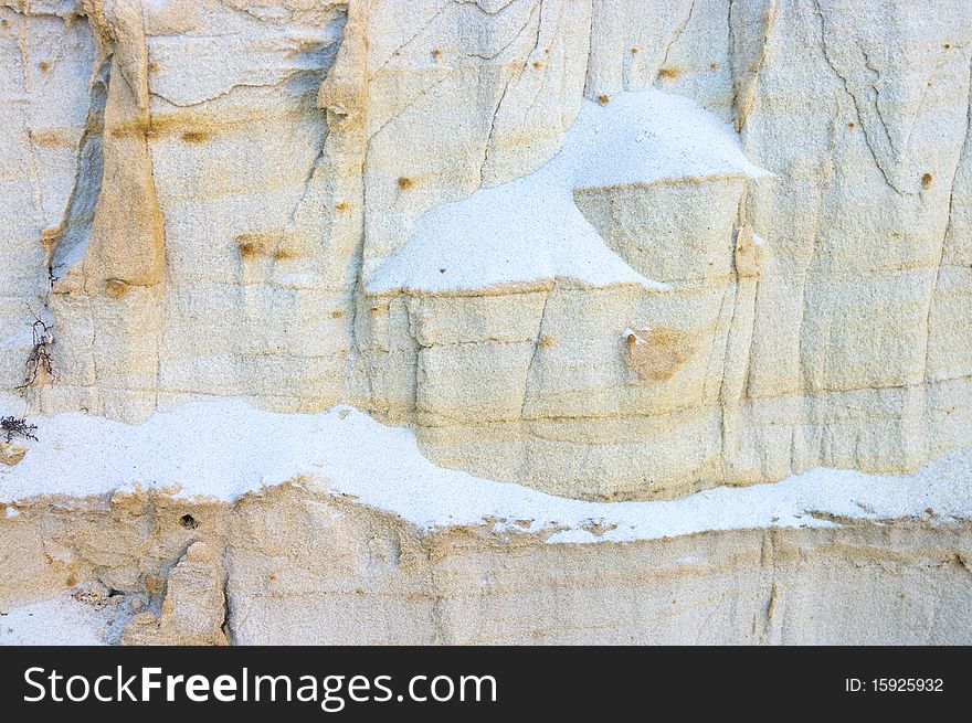 Texture of white and orange sand from sandpit. Texture of white and orange sand from sandpit