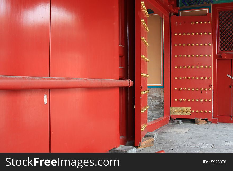 Red door and bolt Forbidden City