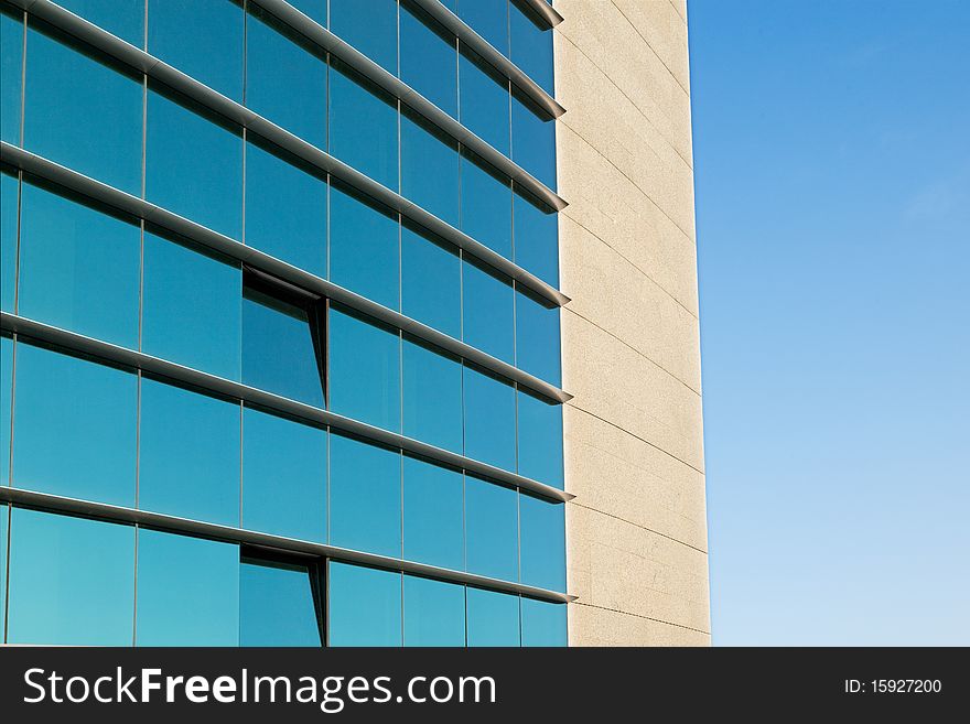 Detail of a modern office facade. Detail of a modern office facade