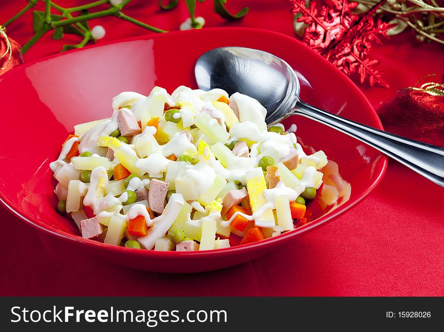 Traditional Czech Christmas potato salad