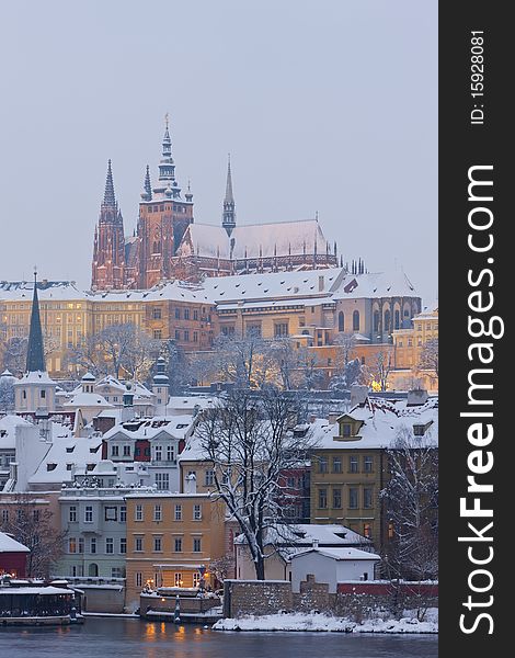 Hradcany in winter, Prague, Czech Republic