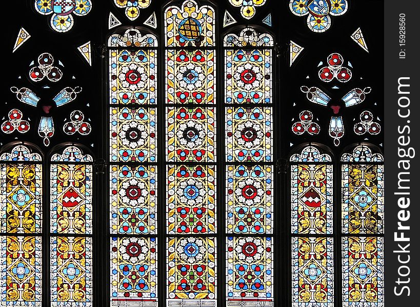 Window in gothic church of Oppenheim, Germany. Window in gothic church of Oppenheim, Germany