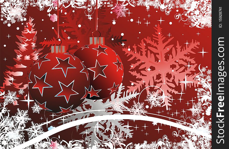 Abstract Christmas background with different elements