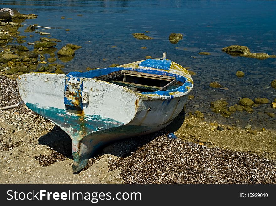 Old fishing boat, Zakynthos Island, Greece.