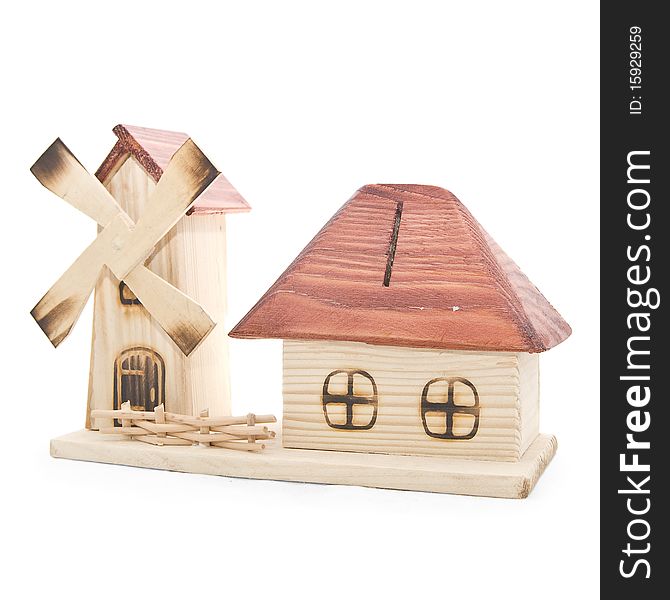 The photo of wooden money box House. The photo of wooden money box House