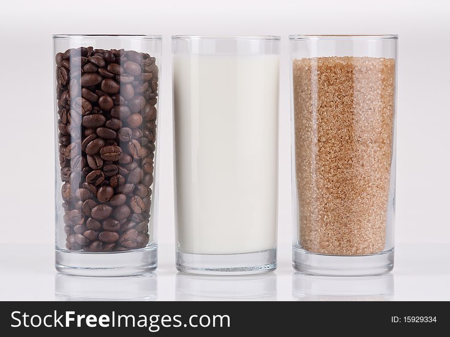 Milk, brown sugar and roasted coffee =  white coffee ingredients.
