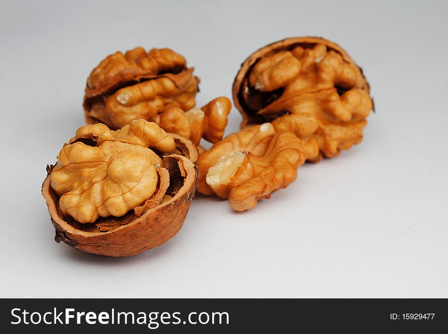 Pile of nuts in warm light [isolated with clipping paths]. Pile of nuts in warm light [isolated with clipping paths]