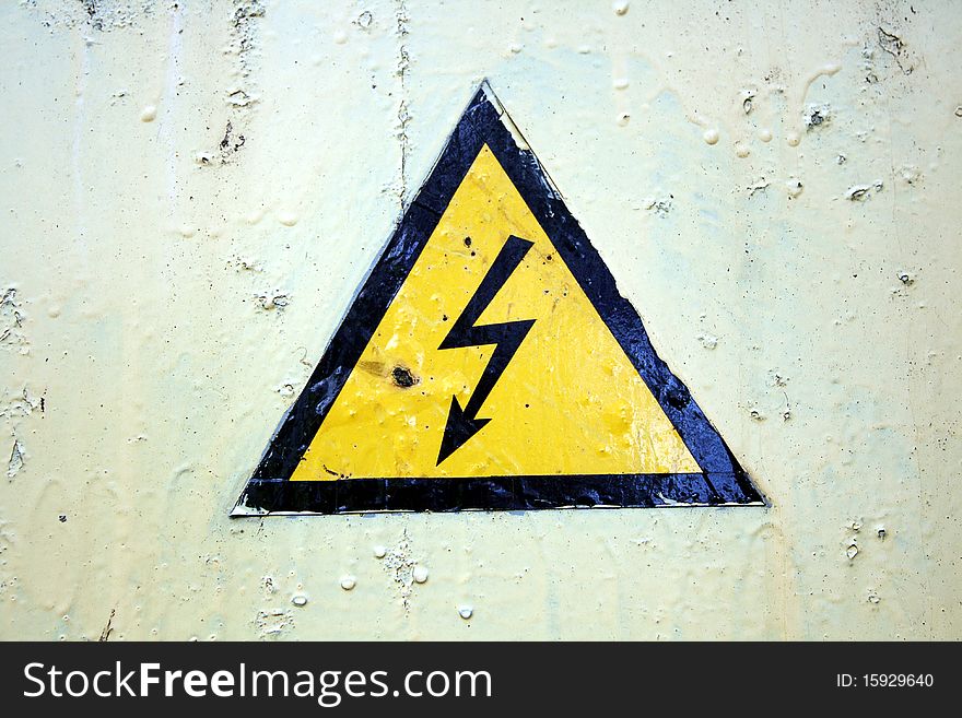 The sign of high voltage