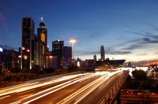 Traffic In Hong Kong During Sunset Royalty Free Stock Photo Traffic In Hong Kong During Sunset Royalty Free Stock Photo
