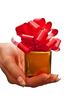 Woman Holding Gift Box Stock Photography Woman Holding Gift Box Stock Photography