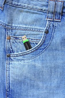 Flash Drive In Your Pocket Jeans Royalty Free Stock Photos Flash Drive In Your Pocket Jeans Royalty Free Stock Photos