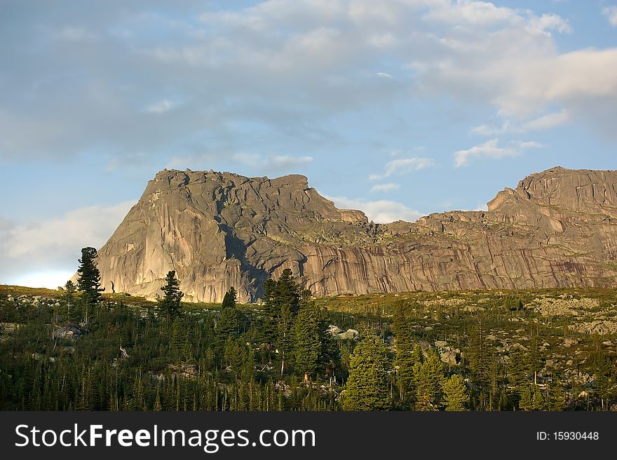 Mountain landscape. Mountain Sleeping Sayan. Siberian Natural Park Ergaki.