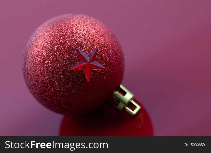 Red christmas ball with star