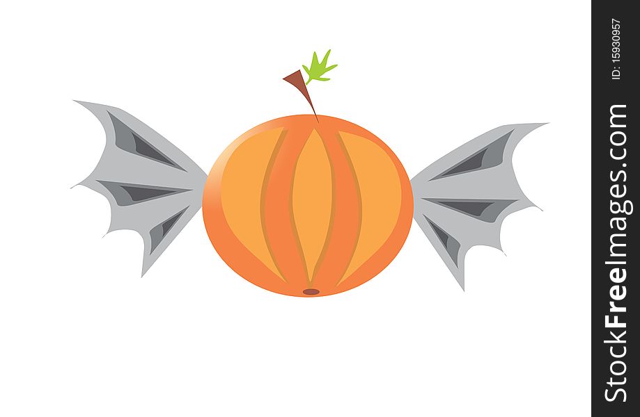 Pumpkin with wings