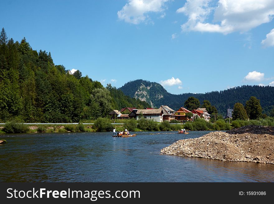 Village near a river , image was taken in Slovakia
