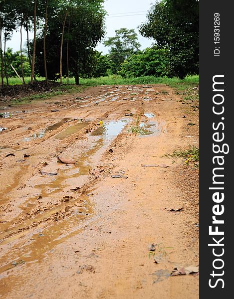 Rough surface on the countryside road. Rough surface on the countryside road