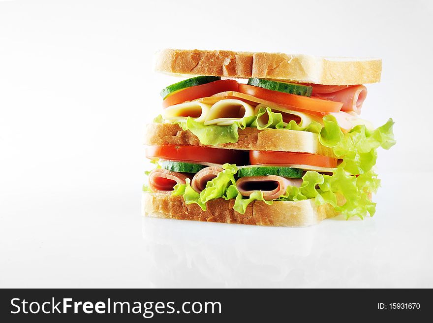 Fresh and tasty sandwich close up