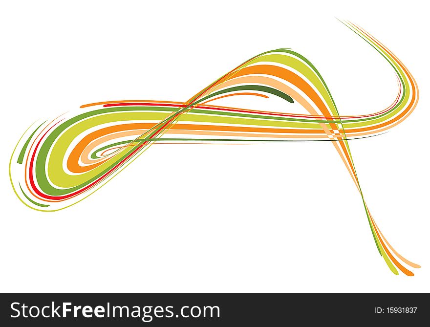 Abstract bent lines. Vector illustration
